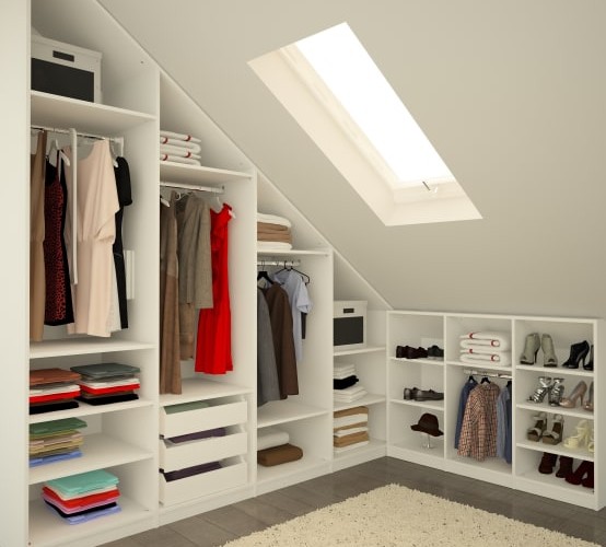 Thiết kế phòng thay đồ dưới tầng áp hoặc cầu thang