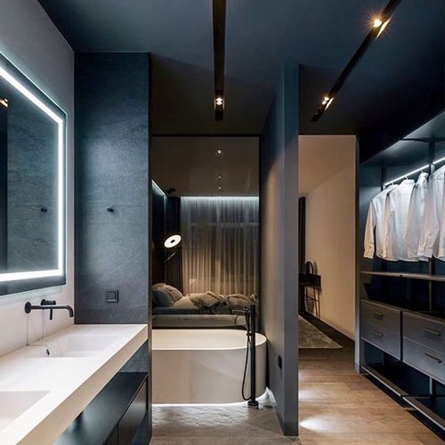 Mẫu phòng thay đồ kết hợp với phòng tắm cổ điển