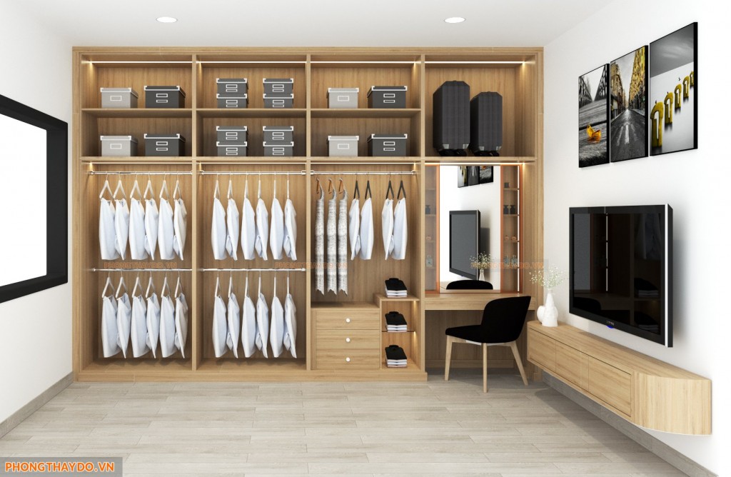 Tủ quần áo bằng gỗ MDF có độ bền cao