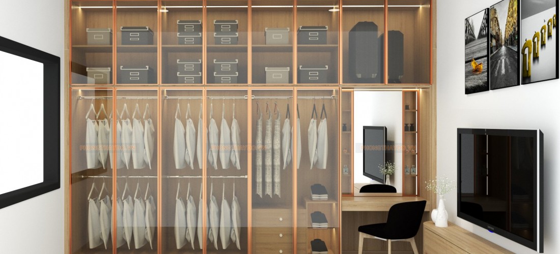 Tủ quần áo là không gian trưng bày trang phục của gia chủ