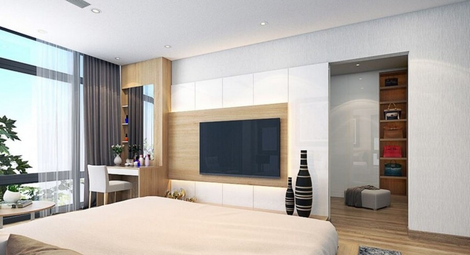 Mẫu phòng ngủ có phòng thay đồ thoáng mát