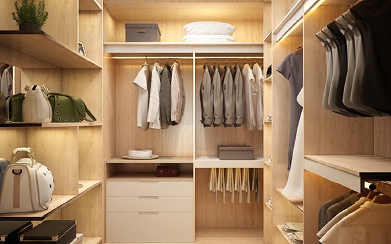 Bạn nên hạn chế các ngăn kéo khi thiết kế phòng thay đồ mini