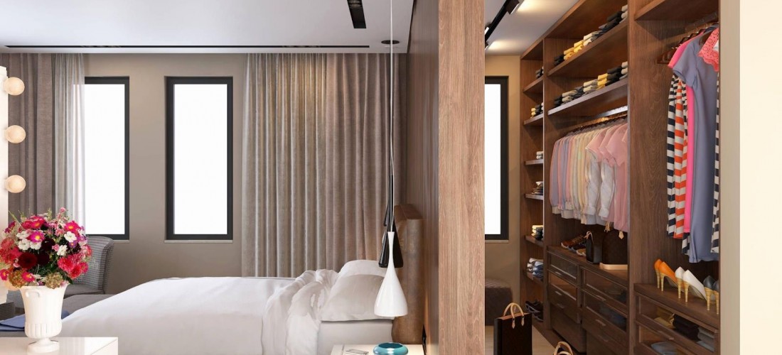 Gia chủ có thể tận dụng các khoảng trống trong nhà để thiết kế phòng thay đồ mini